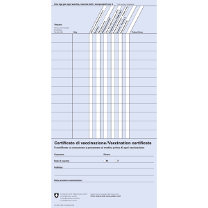 Certificato di vaccinazione
