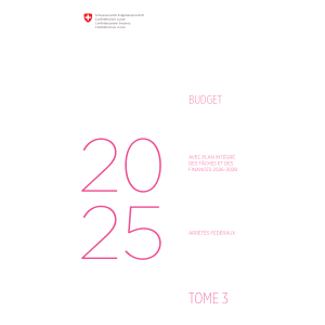 Budget 2025 - Arrêtés fédéraux
