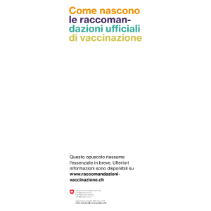 Nascono raccomandazioni di vaccinazione