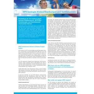 Factsheet HPV/Genitalwarz. Einzelblatt