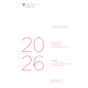 Voranschlag 2026 - 8 UVEK