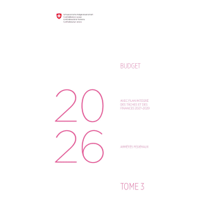 Budget 2026 - Arrêtés fédéraux