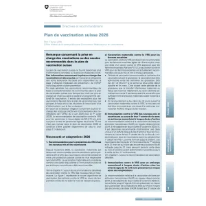 Plan de vaccination suisse 2026