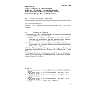 V Zoll Einfuhr Getreide und Futtermittel