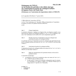 O autorisation importations l'OIELFP