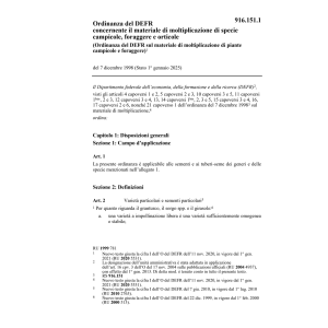 O DFE sulle sementi e i tuberi-seme