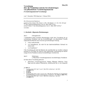 V Produktion pflanzlichen Saatgut