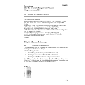 V über das Inverkehrbringen Düngern DüV