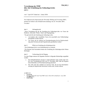 V WBF Ermittlung d. Schlachtgewichts SGV