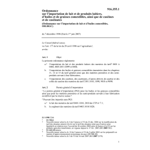 O import. lait/huiles/graisses OILHGC