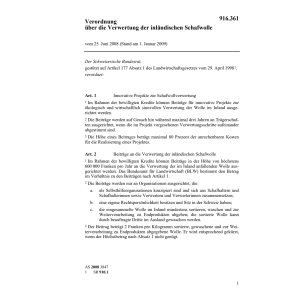 V Verwertung der inländischen Schafwolle