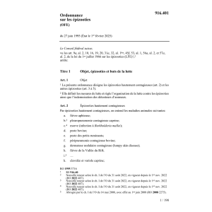 O sur les épizooties, OFE
