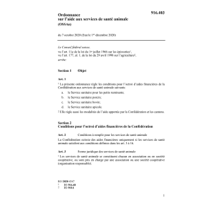 O services santé animale Etat 01.12.20