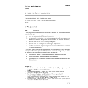 Loi sur les épizooties, LFE