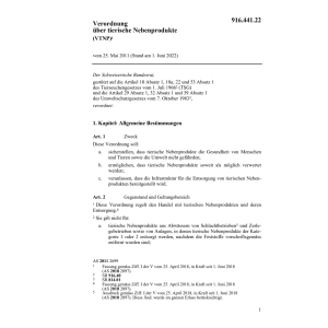 V Entsorgung tier. Nebenprodukten VTNP