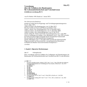 V Gebühren BA Veterinärwesen BVET-GebV