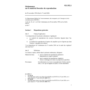 O, matériel forestier de reproduction