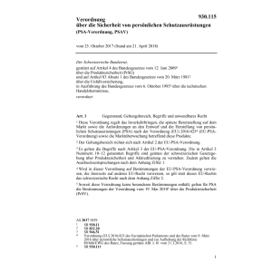 PSA-Verordnung, PSAV vom 25.10.17