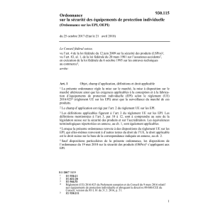 O sur les EPI, OEPI du 25.10.17