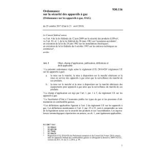 O sur les appareils à gaz, OAG, 25.10.17