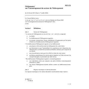 O LF encouragement secteur l'hébergement