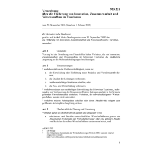 V Innovation/Zusammenarbeit Tourismus