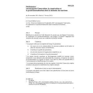 O innovation/coopération tourisme