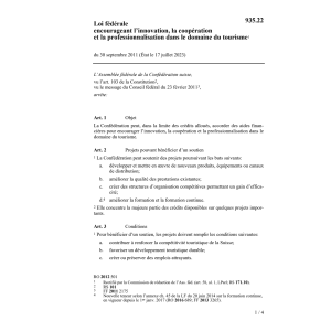 LF innovation/coopération dans tourisme