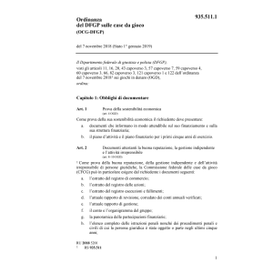 O DFGP sulle case da gioco (OCG-DFGP)