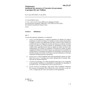 Ordonnance mesures Taliban