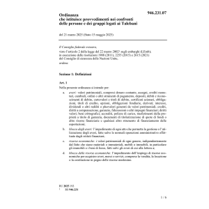 Ordinanza provvedimenti Talebani