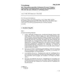 Verordnung Massnahmen ISIL und Al-Kaida