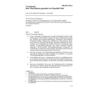 V Massnahmen gegenüber der Republik Mali