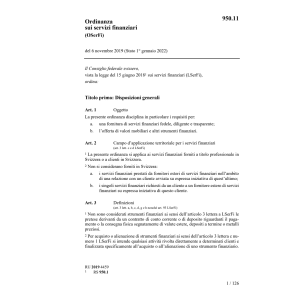 O 6.11.19 sui servizi finanziari OSerFi