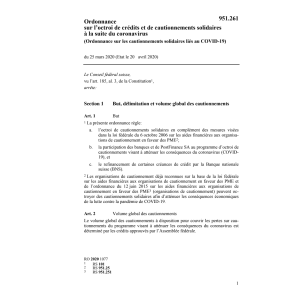 O (COVID-19) cautionnem. solidaires liés