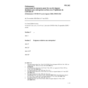 O COVID-19 cas de rigueur Etat 01.12.20