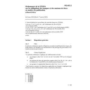 O FINMA obligations banques maisons titr