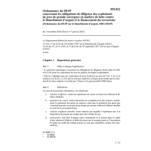 O DFJP blanchiment d'argent OBA-DFJP