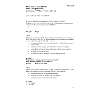 O FINMA audit prudentiel