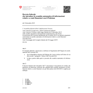 DF conti finanziari Pakistan