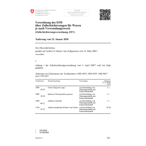 V EFD Zollerleichterungen Änd. 23.01.20