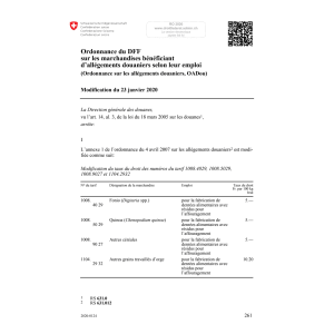 O DFF allégements douan. Mod. 23.01.20