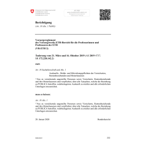 Berichtigung (VR-ETH 2) Änd. 16.10.19