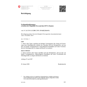 Berichtigung Freihandelsabkommen Peru