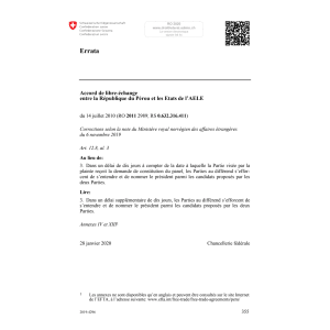 Ac. libre-échange Rép. Pérou Etats AELE