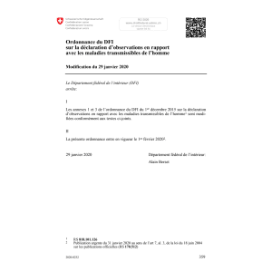O DFI maladies transmissibles l'homme