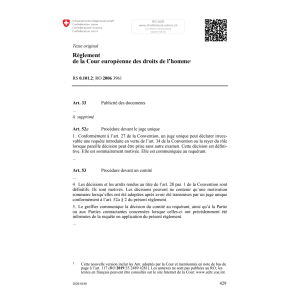 R Cour européenne droits de l’homme¹