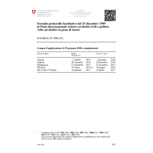 Prot. facoltativo abolire pena di morte