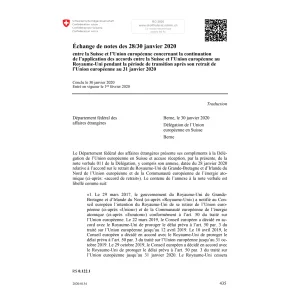 Échange de notes des 28./30.01.2020