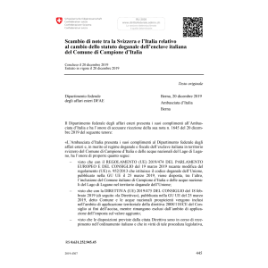 Scambio di note CH-IT Campione d’Italia